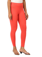 Coral Ankle Leggings for Women | Stretchable Cotton Comfort | Comfortable Everyday Wear