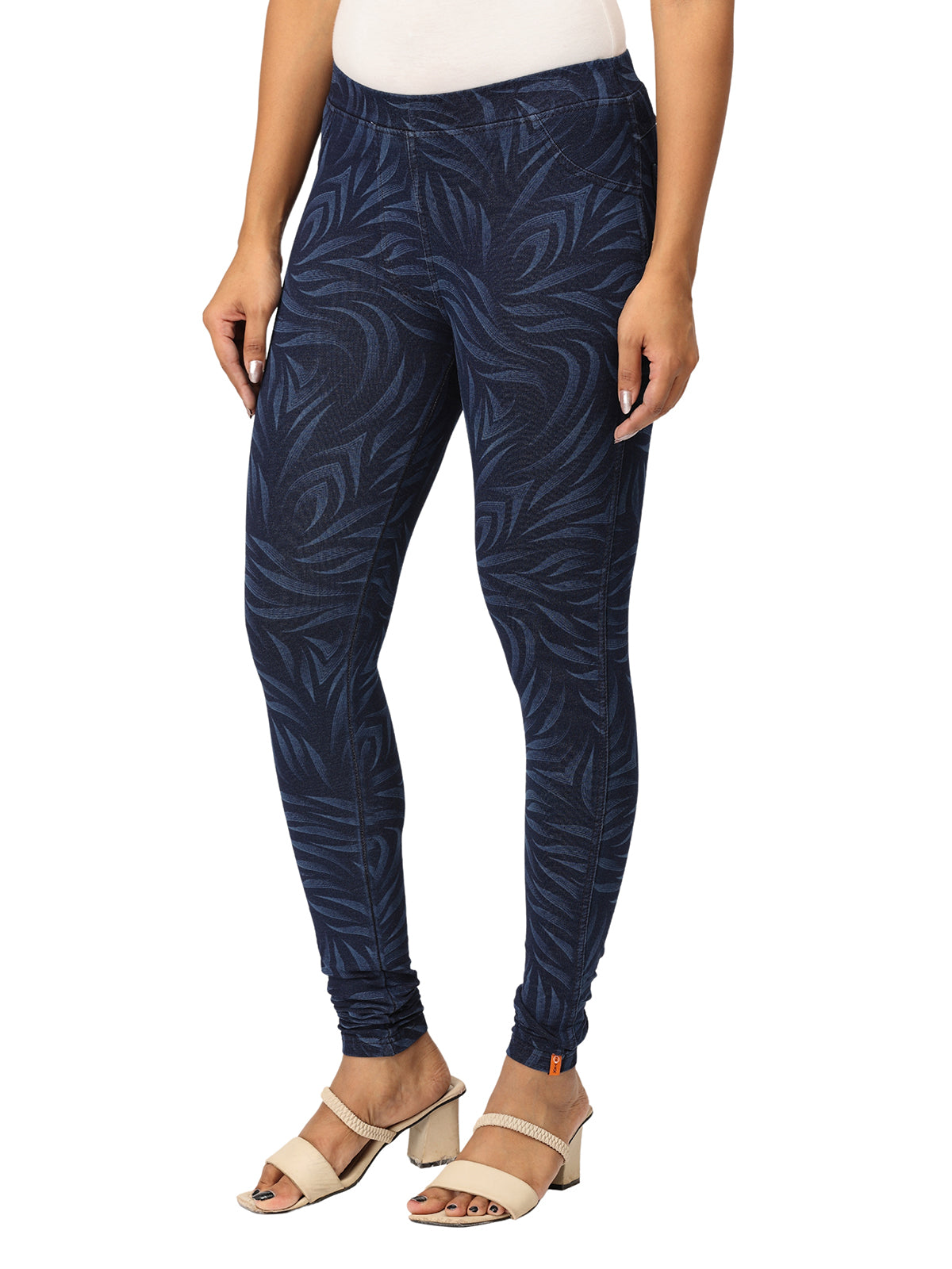 Women’s Printed Jeggings | 95% Cotton 5% Elastane | Stretchable Denim Look Bottoms | Everyday & Office Wear