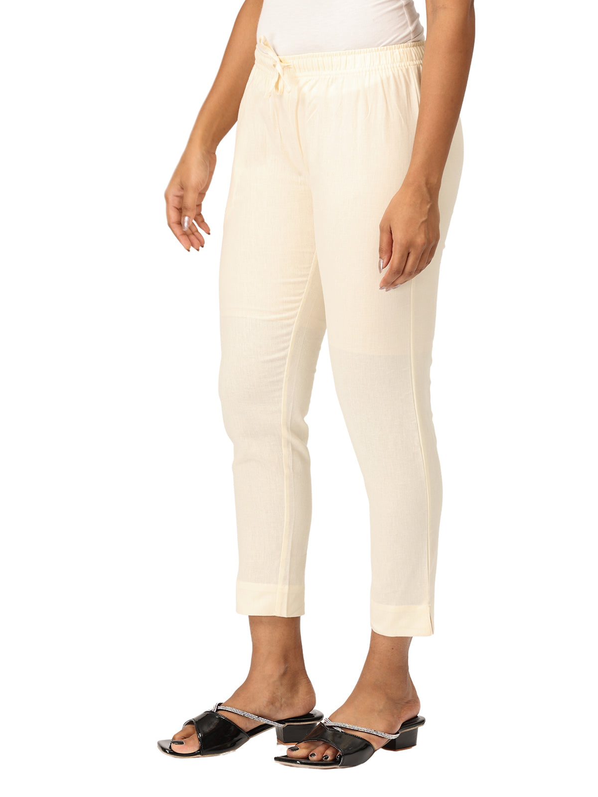 Cream Kurti Pants for Women | Comfortable Ethnic Bottom Wear | Everyday & Office Style