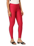 Maroon Shimmer Leggings for Women | Stretchable Nylon Comfort | Stylish Everyday & Party Wear