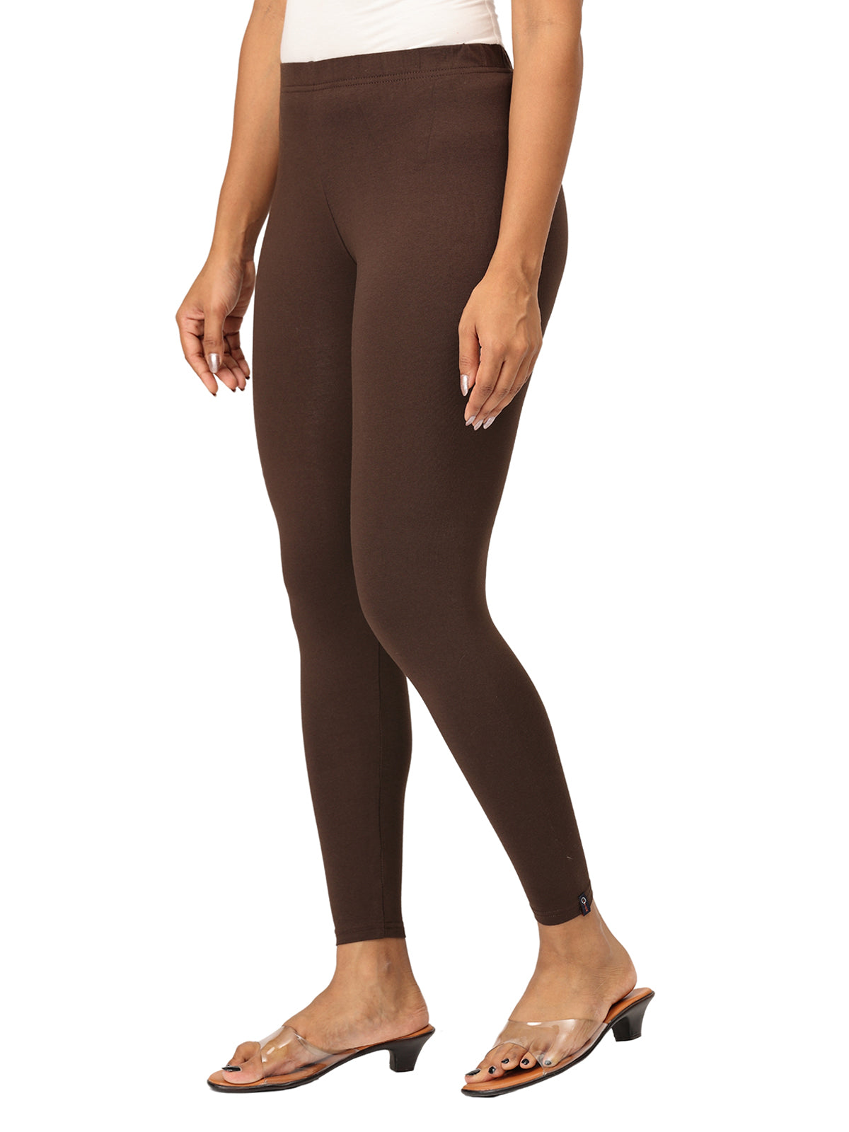 Chocolate Ankle Leggings for Women | Stretchable Cotton Comfort | Comfortable Everyday Wear