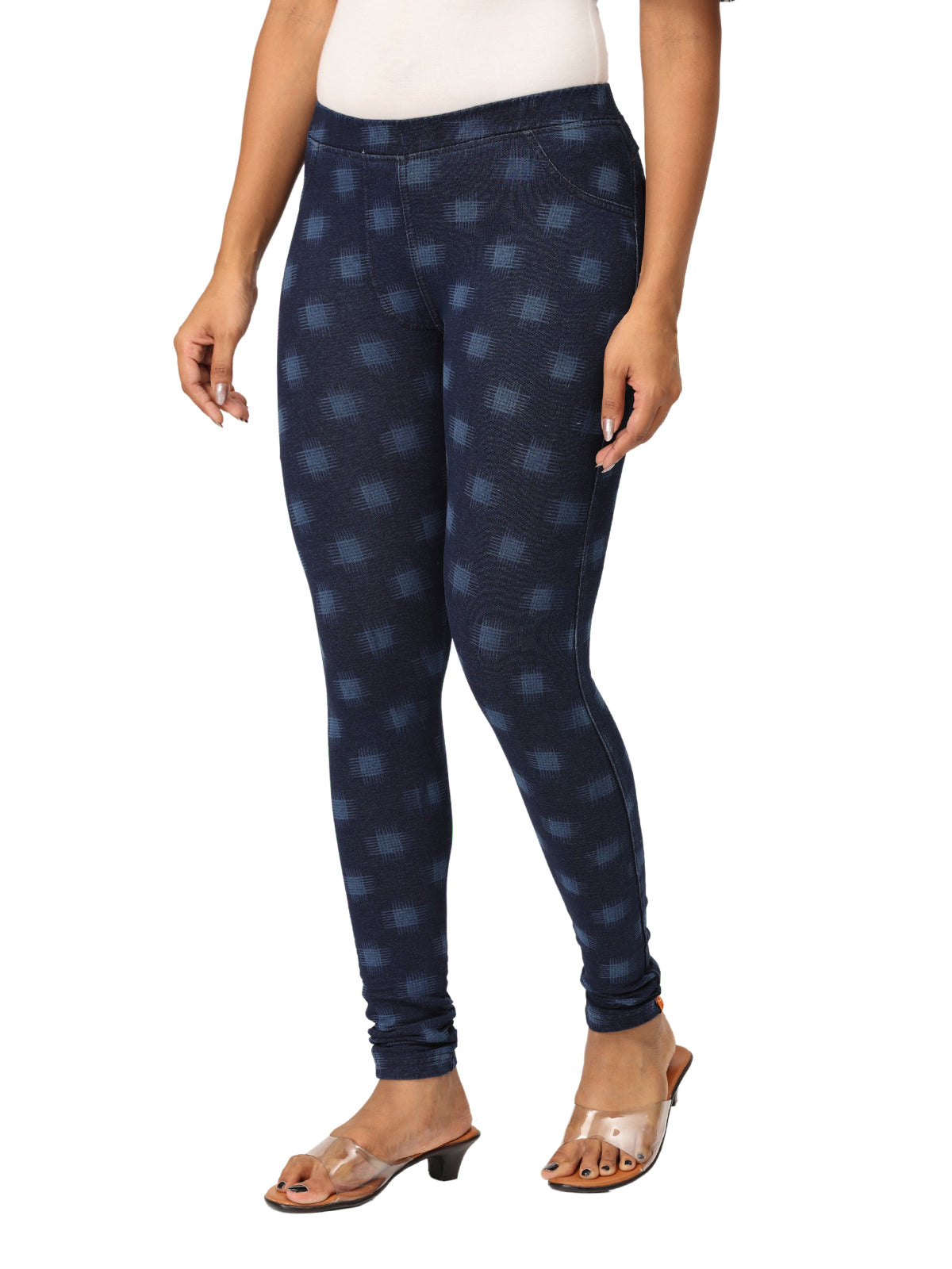 Women’s Printed Jeggings | 95% Cotton 5% Elastane | Stretchable Denim Look Bottoms | Everyday & Office Wear