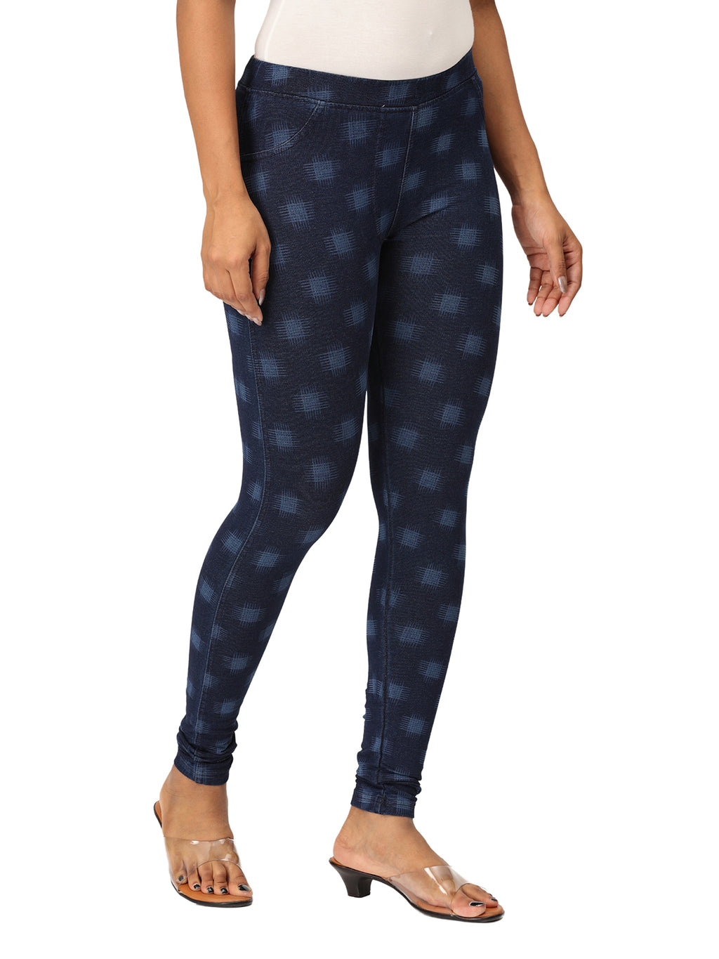 Women’s Printed Jeggings | 95% Cotton 5% Elastane | Stretchable Denim Look Bottoms | Everyday & Office Wear