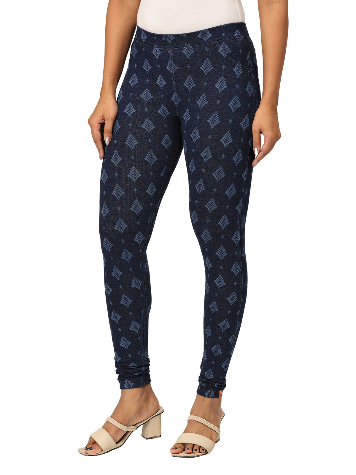 Women’s Printed Jeggings | 95% Cotton 5% Elastane | Stretchable Denim Look Bottoms | Everyday & Office Wear