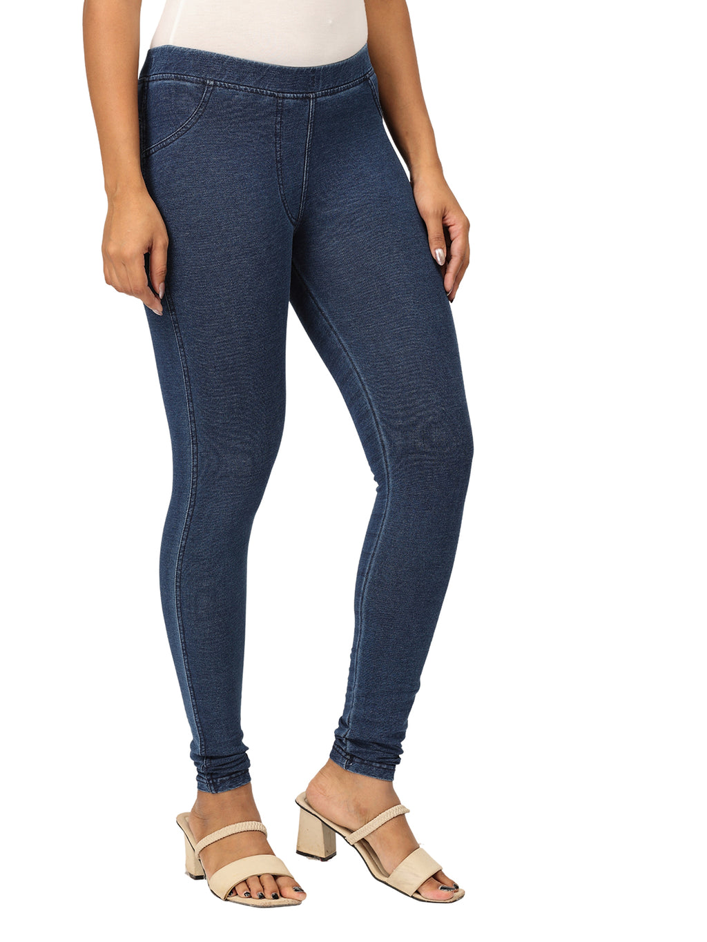 Women’s Plain Jeggings | Stretchable Denim Look Bottoms | Everyday & Office Wear