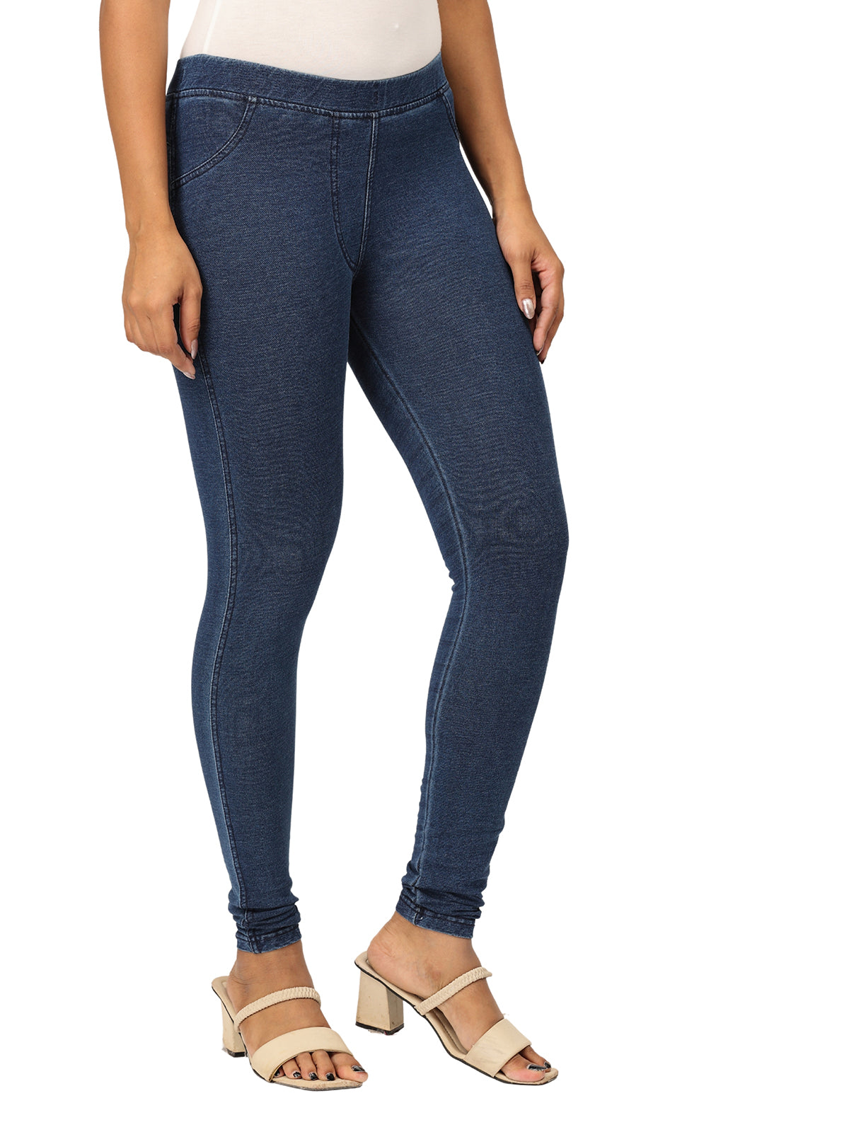 Women’s Plain Jeggings | Stretchable Denim Look Bottoms | Everyday & Office Wear