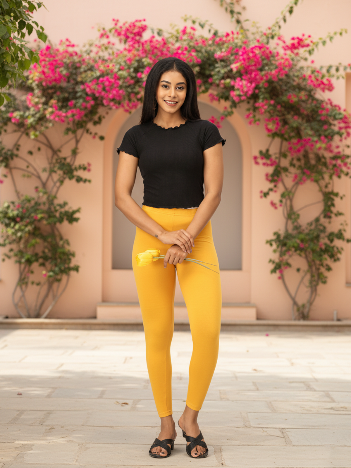 Mango Ankle Leggings for Women | Stretchable Cotton Comfort | Comfortable Everyday Wear