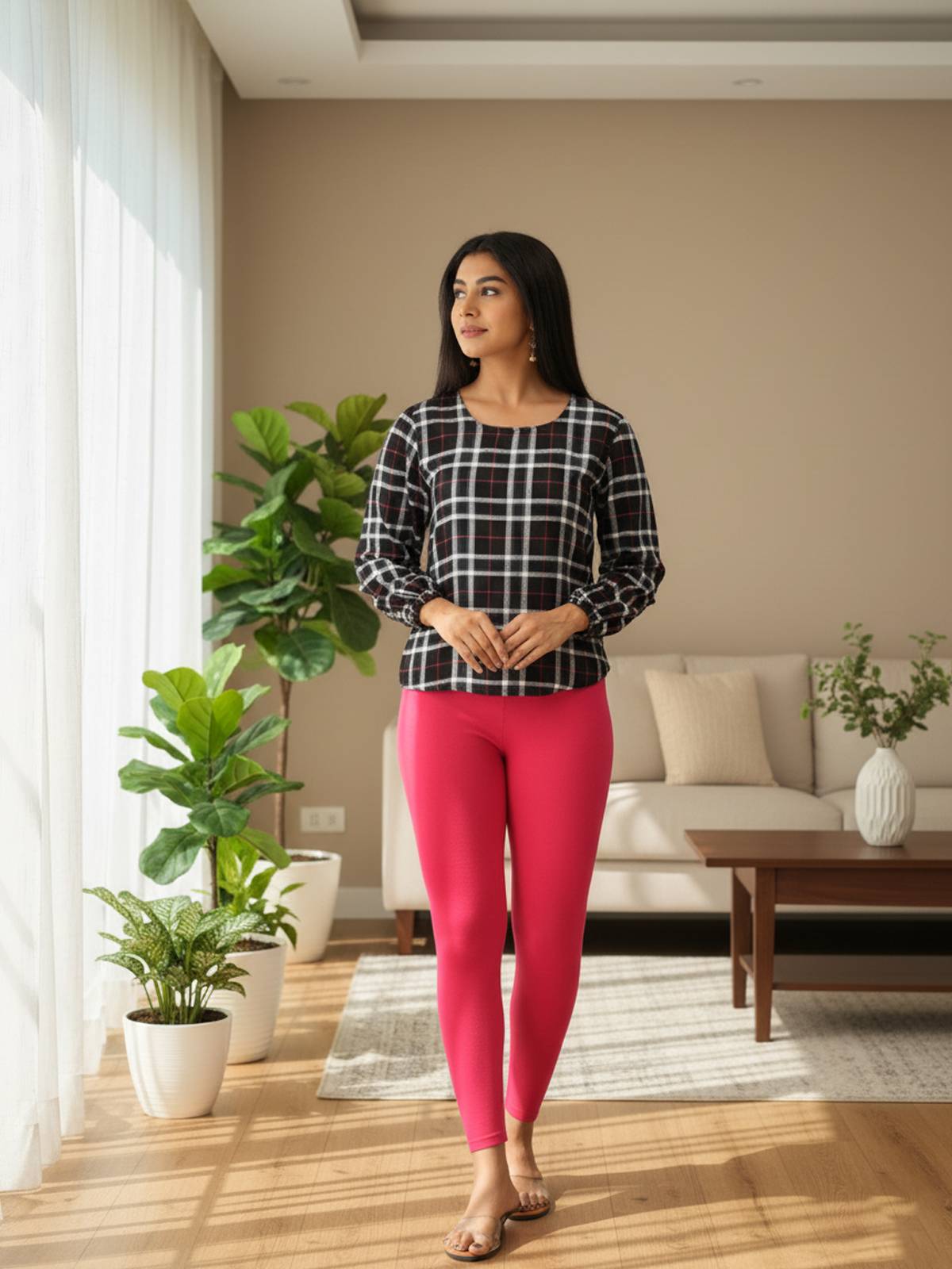 Strawberry Ankle Leggings for Women | Stretchable Cotton Comfort | Comfortable Everyday Wear