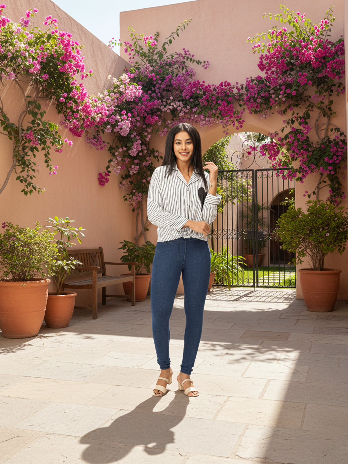 Women’s Plain Jeggings | Stretchable Denim Look Bottoms | Everyday & Office Wear