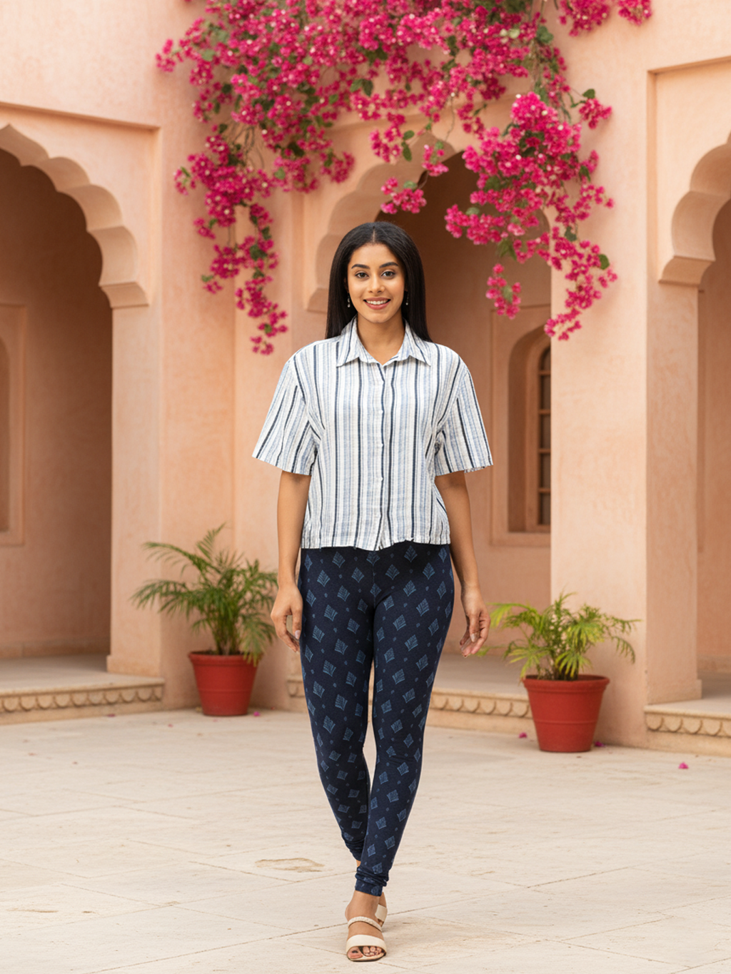 Women’s Printed Jeggings | 95% Cotton 5% Elastane | Stretchable Denim Look Bottoms | Everyday & Office Wear