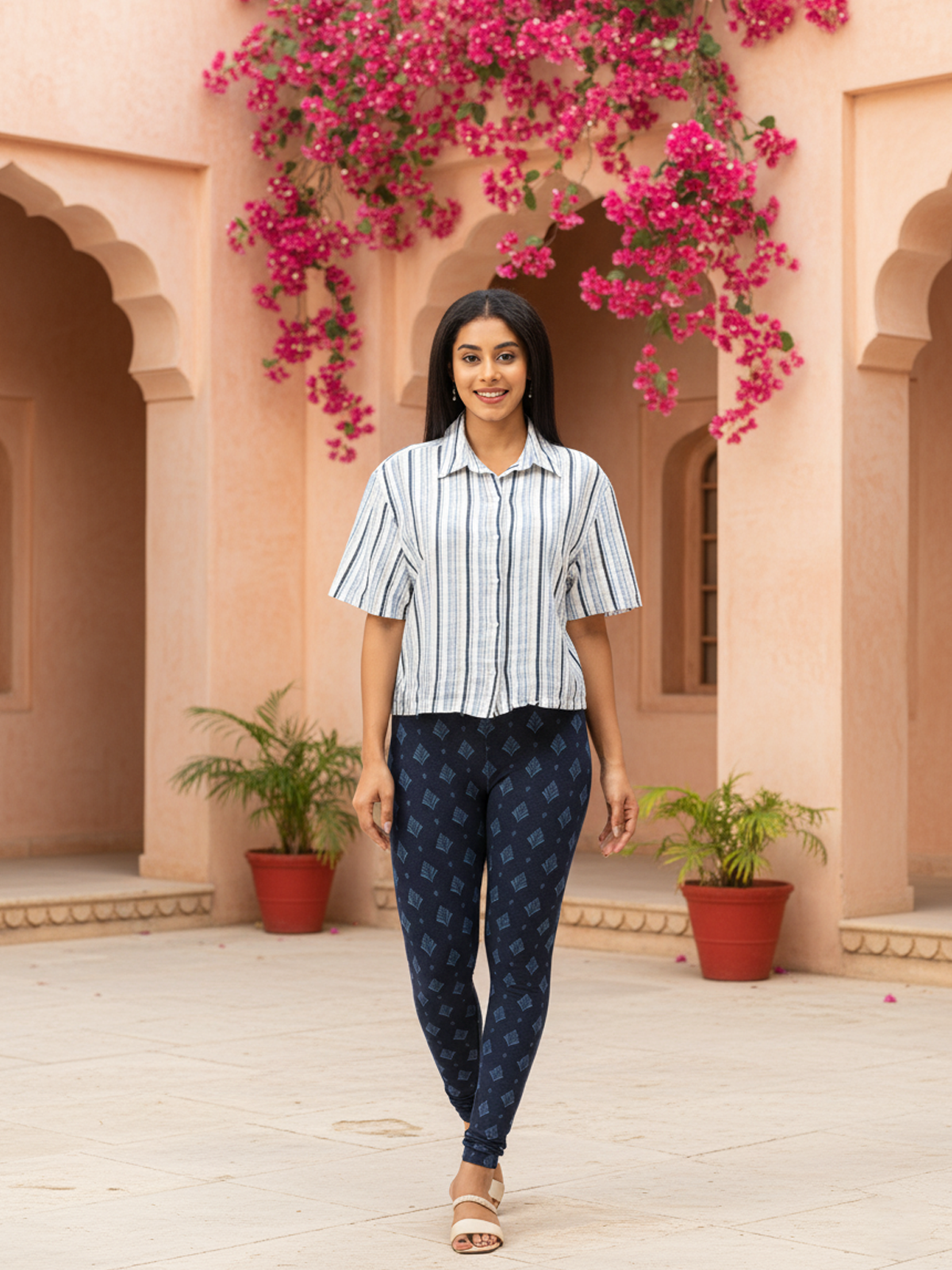 Women’s Printed Jeggings | 95% Cotton 5% Elastane | Stretchable Denim Look Bottoms | Everyday & Office Wear