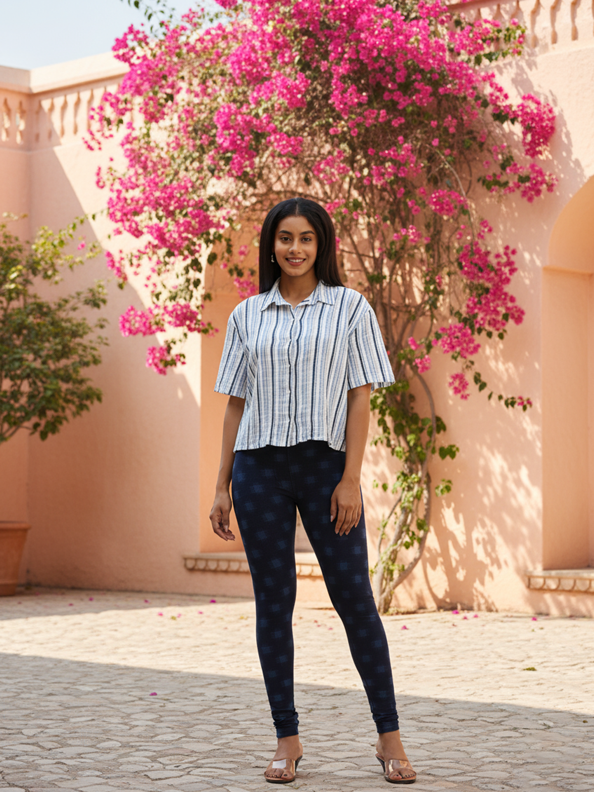 Women’s Printed Jeggings | 95% Cotton 5% Elastane | Stretchable Denim Look Bottoms | Everyday & Office Wear
