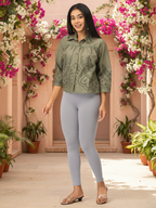 Slate Ankle Leggings for Women | Stretchable Cotton Comfort | Comfortable Everyday Wear