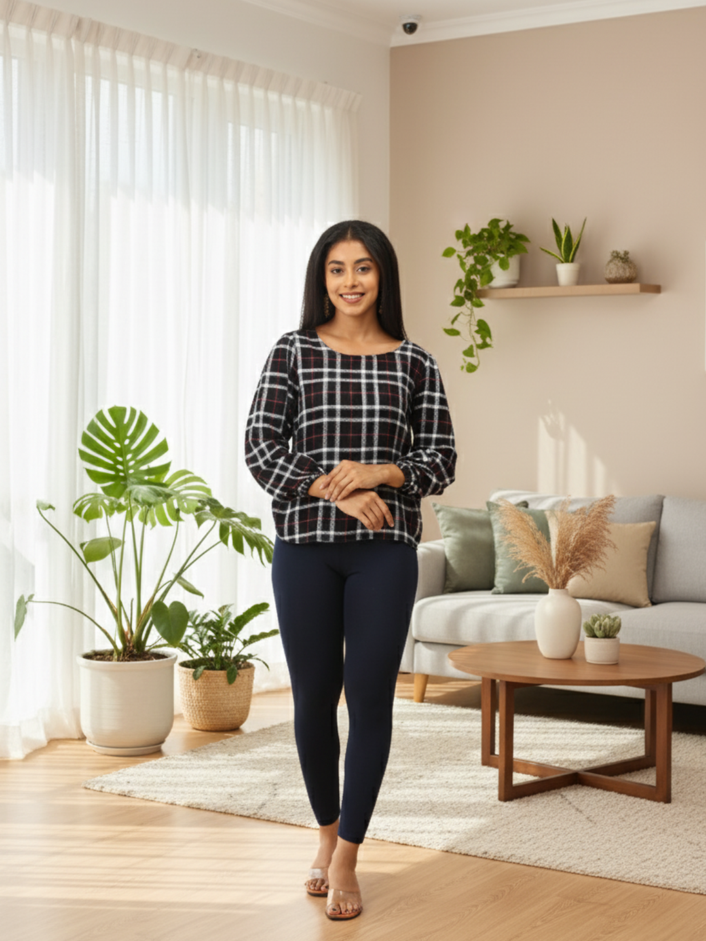 Navy Ankle Leggings for Women | Stretchable Cotton Comfort | Comfortable Everyday Wear