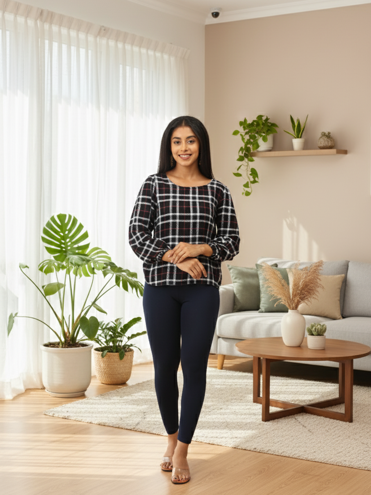 Navy Ankle Leggings for Women | Stretchable Cotton Comfort | Comfortable Everyday Wear