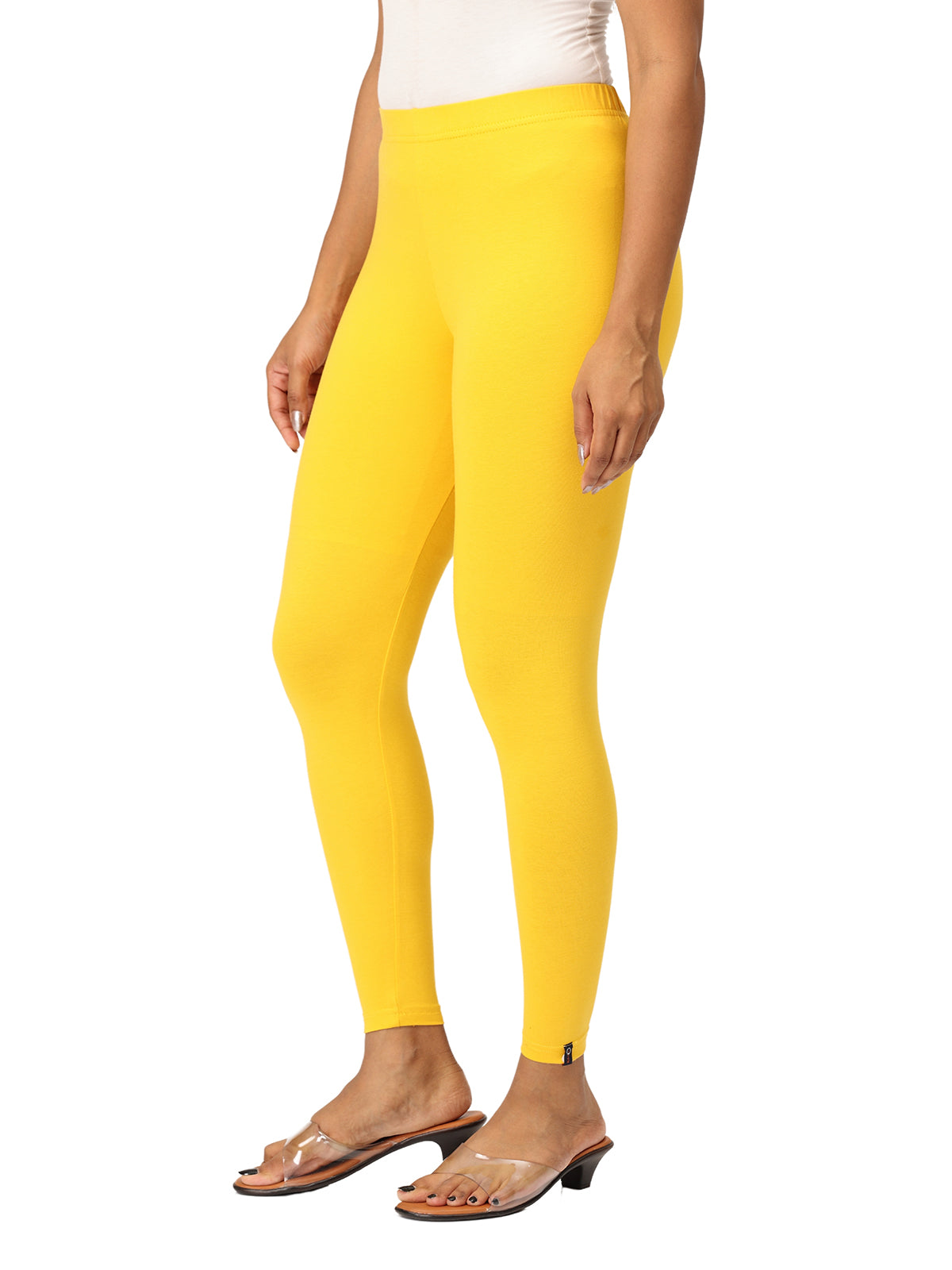 Gold Ankle Leggings for Women | Stretchable Cotton Comfort | Comfortable Everyday Wear