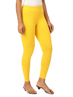 Gold Ankle Leggings for Women | Stretchable Cotton Comfort | Comfortable Everyday Wear