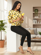 Black Ankle Leggings for Women | Stretchable Cotton Comfort | Comfortable Everyday Wear