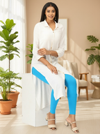 Marine Blue Ankle Leggings for Women | Stretchable Cotton Comfort | Comfortable Everyday Wear