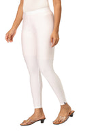 White Shimmer Leggings for Women | Stretchable Nylon Comfort | Stylish Everyday & Party Wear