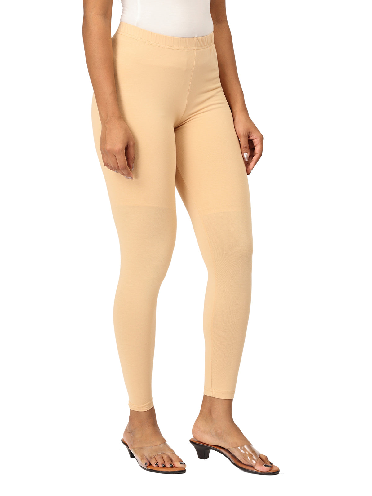 Sand Ankle Leggings for Women | Stretchable Cotton Comfort | Comfortable Everyday Wear