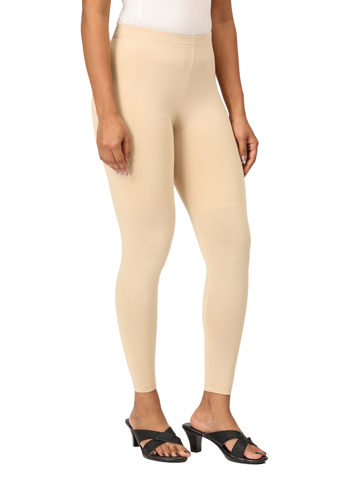 Deep Skin Ankle Leggings for Women | Stretchable Cotton Comfort | Comfortable Everyday Wear