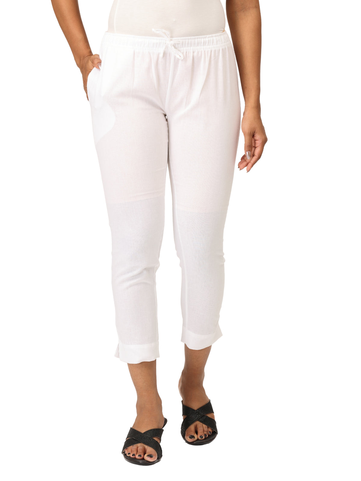 White Kurti Pants for Women | Comfortable Ethnic Bottom Wear | Everyday & Office Style