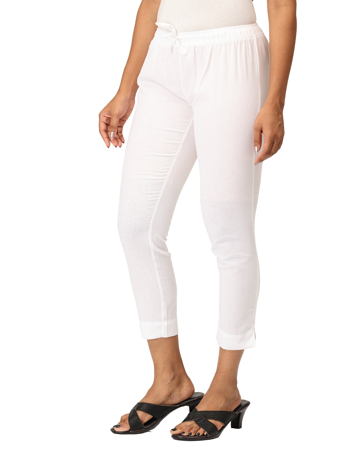 White Kurti Pants for Women | Comfortable Ethnic Bottom Wear | Everyday & Office Style