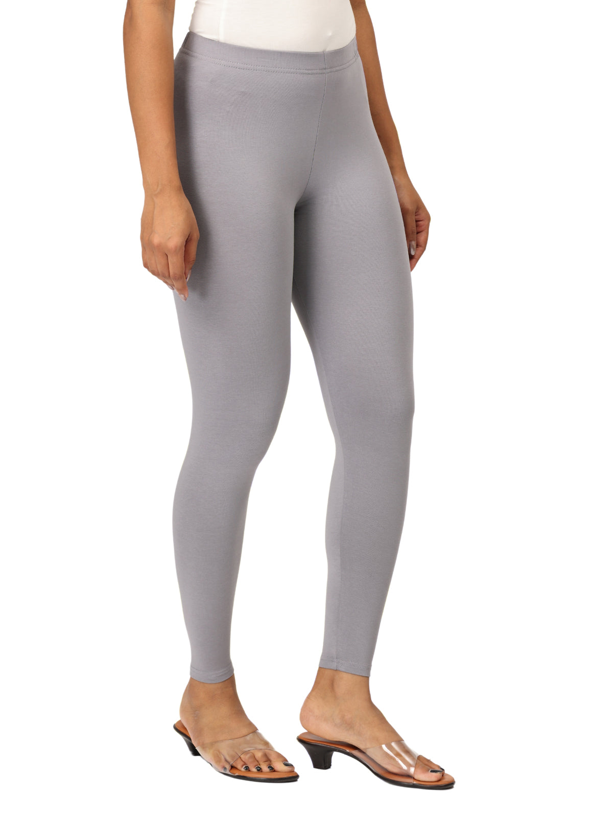 Slate Ankle Leggings for Women | Stretchable Cotton Comfort | Comfortable Everyday Wear