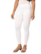 White Ankle Leggings for Women | Stretchable Cotton Comfort | Comfortable Everyday Wear
