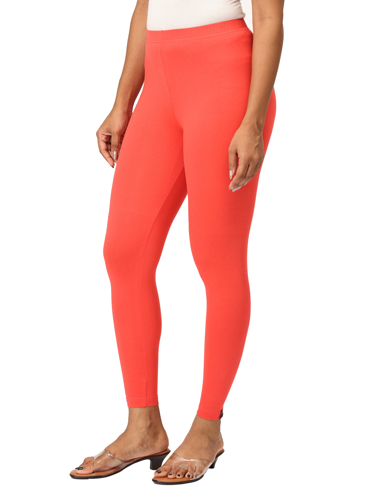 Coral Ankle Leggings for Women | Stretchable Cotton Comfort | Comfortable Everyday Wear
